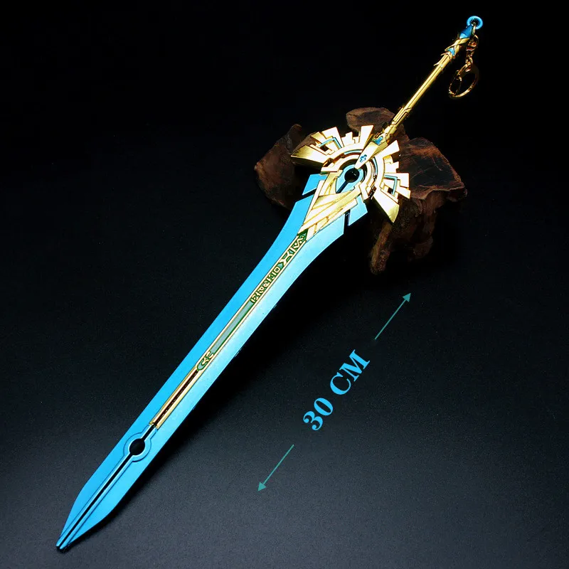 30 см Genshin воздействия меч из сплава Чжунли лицензионного небу гордость Аниме игры