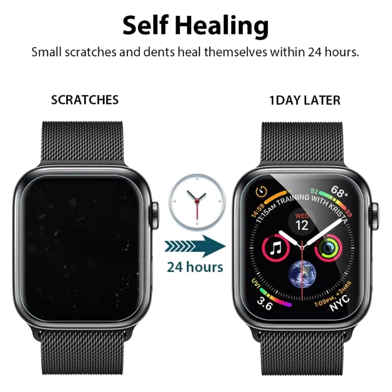 

Full Screen Curved Surface Protector for Apple-Watch7 41/45mm Transparent High-definition Hot Bending Film Scratch Proof