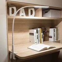 long arm table lamp led flexible gooseneck touch dimming desk lamp clip on lamp for reading bedroom led light 3 color modes