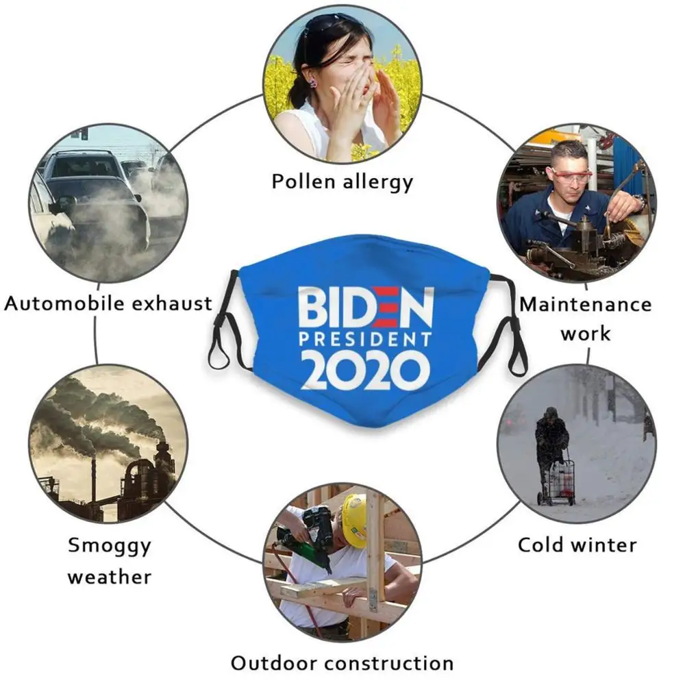 

Joe For President 2020 Merch Custom Design For Child Adult Mask Anti Dust Filter Print Washable Face Mask Biden Joe Vice