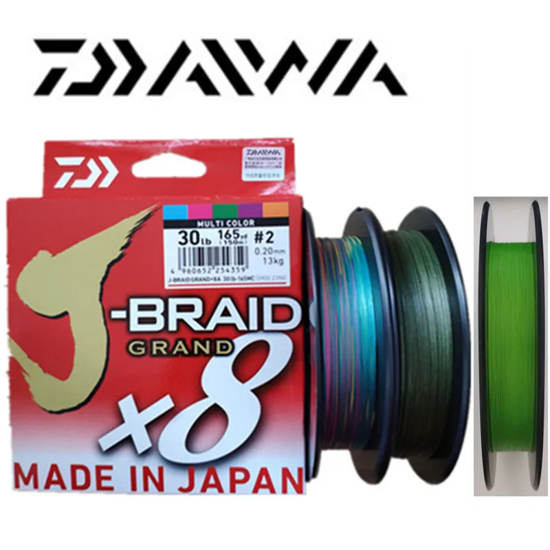 

Original DAIWA J-BRAID GRAND X8 Braided Fishing Line 150M 300M 8 Strands Braided PE Line Fishing Tackle Made In Japan