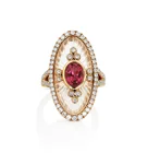 Свадебные кольца в винтажном королевском стиле с розовым красным кристаллом, свадебные кольца, обручальные ювелирные изделия, подарок на день Святого Валентина, ювелирные изделия