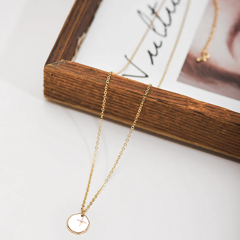 Лидер продаж минималистичное ожерелье с круглым кулоном неправильной формы для