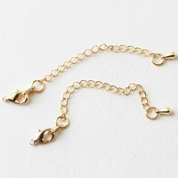 4pcs extended chain lobster clasp drop pendant diy earrings material accessories color plated with 18k gold