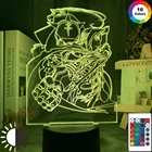 Манга Стальной алхимик Эдвард Элрик фигурка ночсветильник светодиодный меняющий цвет детская спальня декоративный светильник Usb Настольная 3d лампа