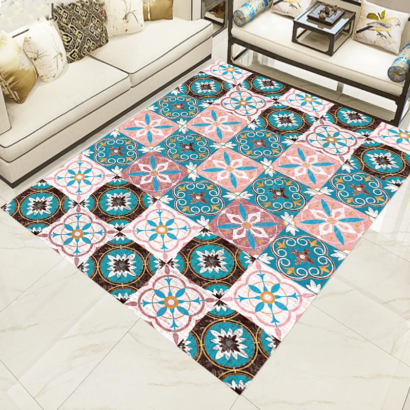 

10/15/20cm Blue & Pink Tiles Wall Sticker Matte Film Kitchen Backsplash Bathroom Wardrobe Home Decor Peel & Stick Art Wallpaper