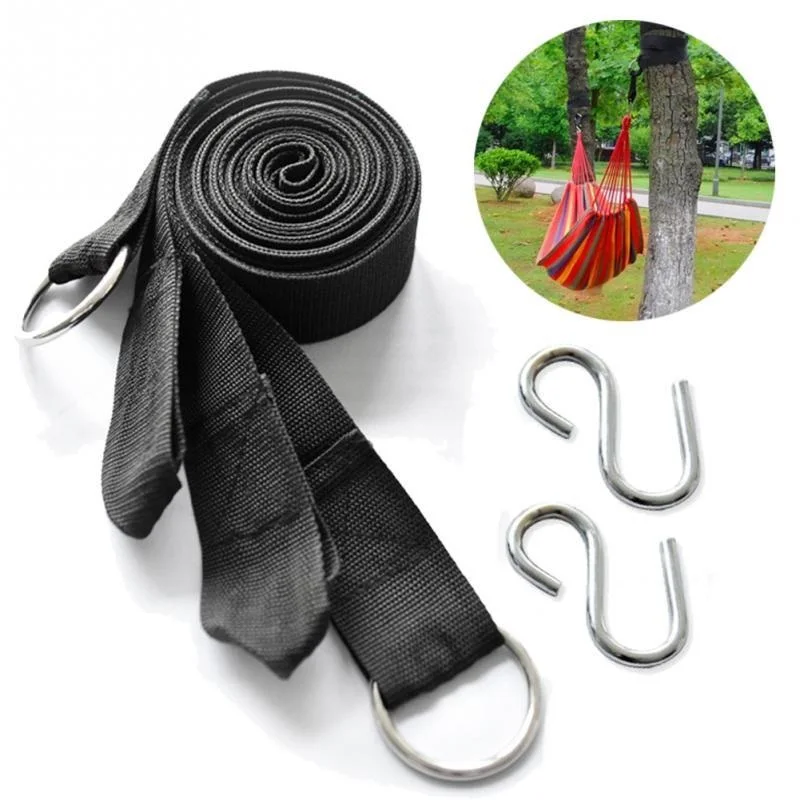 

2PCS Camping Strong Strap Belt Hammock Tree Straps Hanging Straps Rope with 2 Hooks