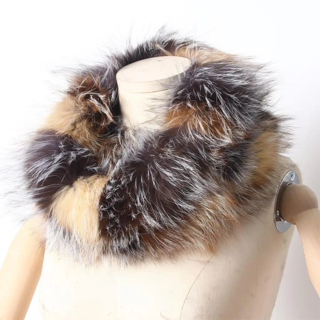 ZDFURS* популярный бренд, новинка, настоящий натуральный Лисий мех, шарфы для женщин, женский меховой шарф, кольцо, капюшон шарф-хомут, бесконечный шарф, шаль - Цвет: 5