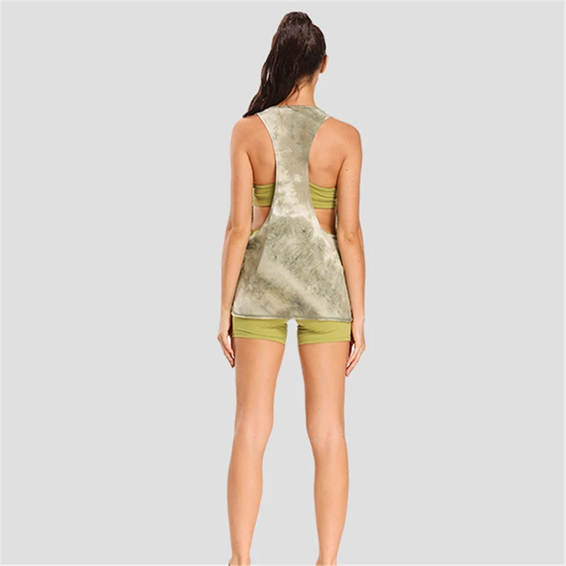 Жилет для бега и йоги с принтом спортивная одежда тренировок бюстгальтер без