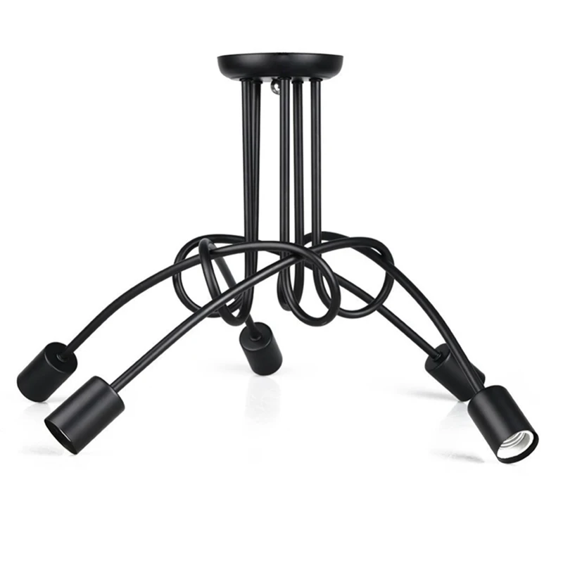 Ретро железная люстра E27 винтажная потолочная лампа в черном/белом/красном цвете