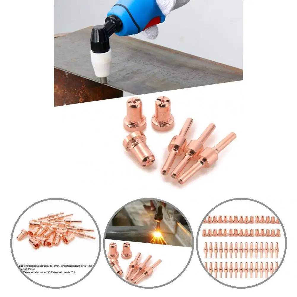 

60 шт., набор кончиков для плазменной резки, золотистого цвета