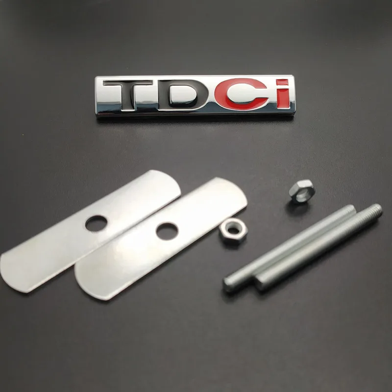 

3D Metal TDC i Car Front Hood Grill Emblem Auto Grille Badge Side Fender Rear Trunk Emblem Badge Sticker Decal for Fusion Mondeo