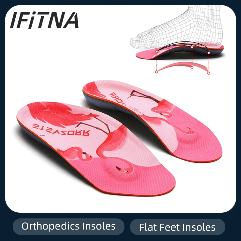 3/4 Length Pink Soft Arch Support Insoles Orthotics Insert Suitable for Heel Pain,Flat Feet,Plantar Fasciitis or Foot Fatigue