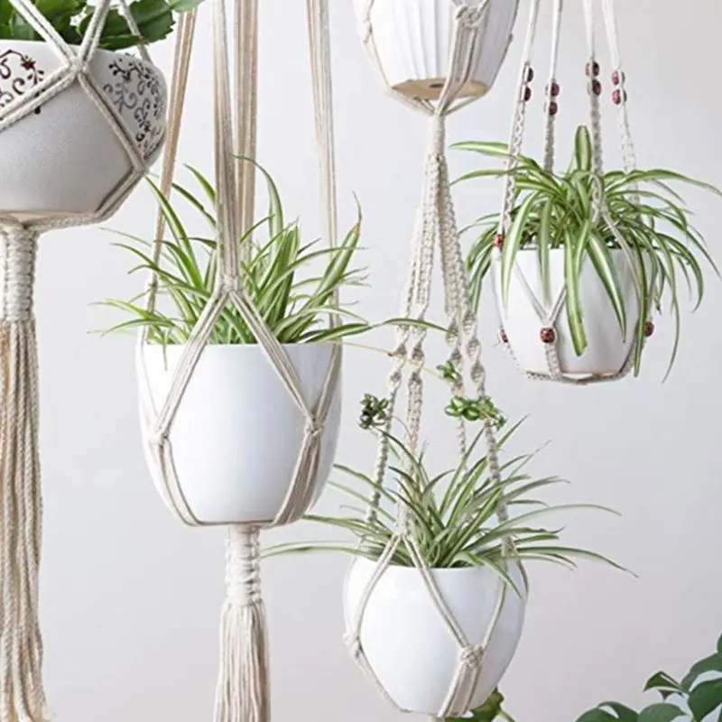 

Plant Hanger Hanging Planters Handmade Cotton Rope Hanging Plant Decorative Flower Pot Holder for Indoor Outdoor Home Decor
