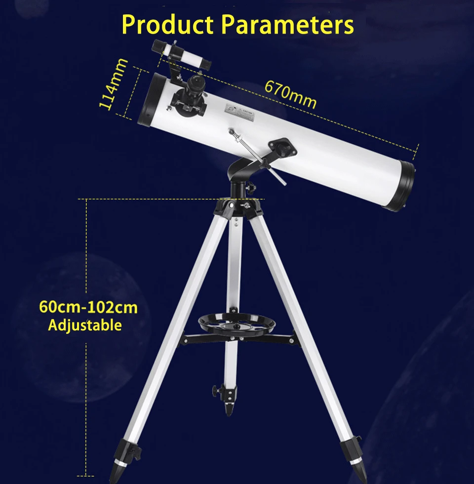 

875 Times Zoom Telescope Astronomic Professional 1.25 Inch New Upgrade HD Night Vision Deep Space Star View Moon Meteor Shower