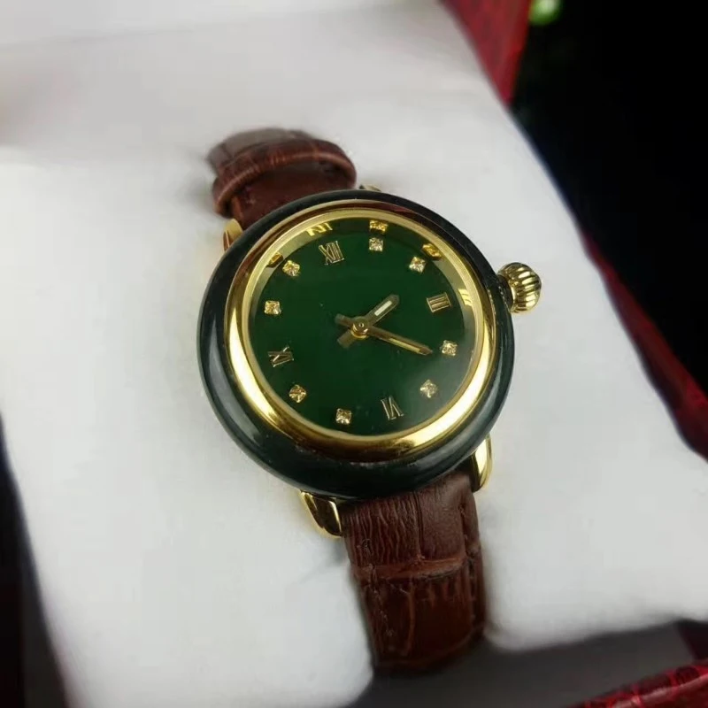 Xinjiang hetian jade часы натуральные нефритовые водонепроницаемые мужские браслет и