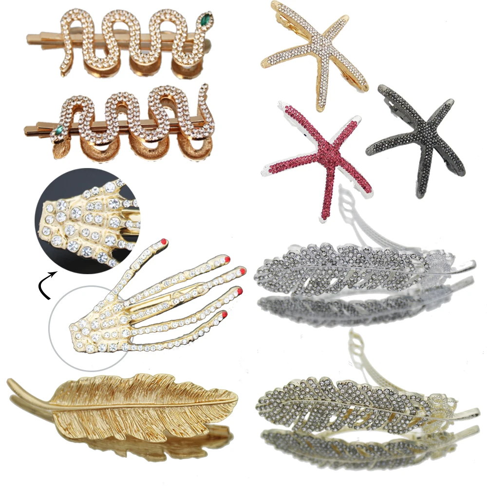 1Pcs Shining Alloy Women Hairpins With Crystal Shiny Rinestones Diamond Multi Pattern Bobby Pin Hairgrip Hair Accessories |