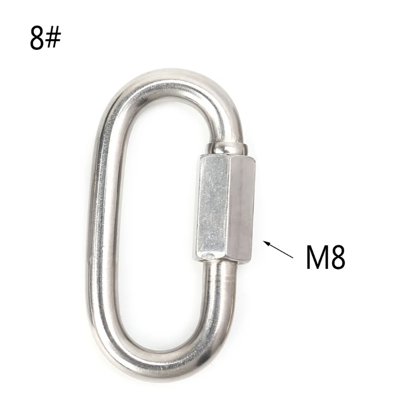 

Stainless Steel Screw Lock Climbing Gear Carabiner Quick Links Safety Snap Hook