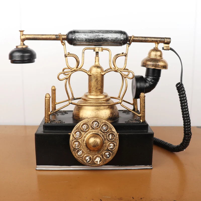 

Vintage Iron Aircraft Model Retro iron telephone model handicraft antique decoration home decoration gifts