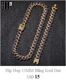 В стиле «хип-хоп» 15 мм Bling льдом с украшением в виде кристаллов в Кубинском стиле ограненные Стразы Майами Циркон Для мужчин с кулонами браслет для Для мужчин ювелирные изделия 8/16/18/20/24in