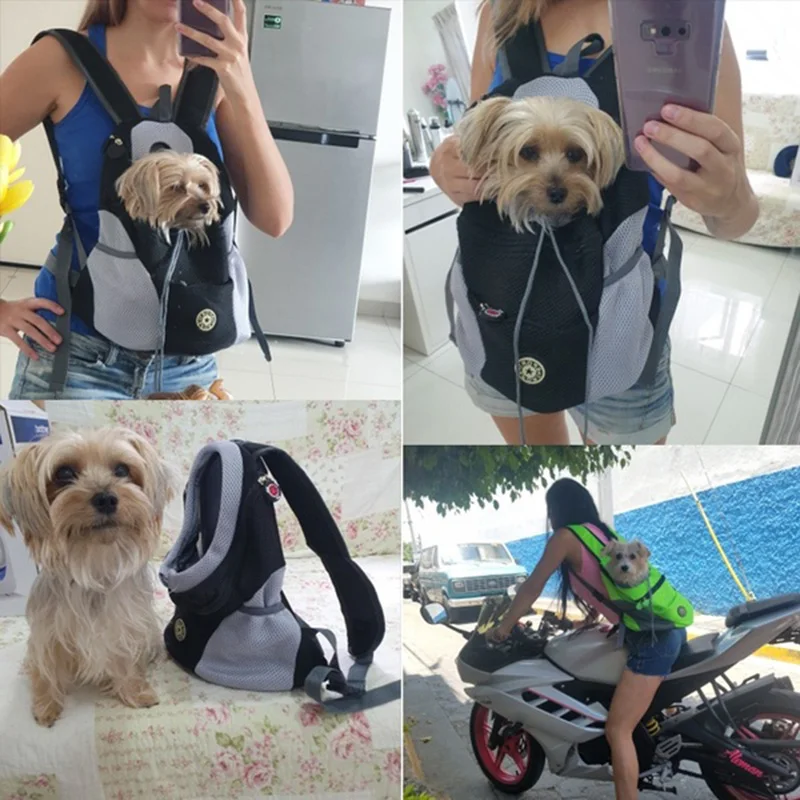 

Pet Dog Carrier Pet Backpack Bag Portable Travel Bag Pet Dog Front Bag Mesh Outdoor Hiking Head Out Double Shoulder Sports NEW
