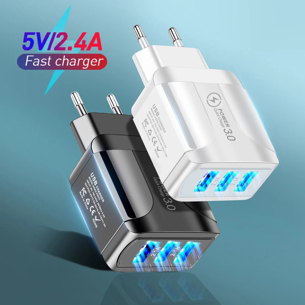

Зарядное устройство usb, 5 В, 2,4 А, быстрая зарядка для iPhone, Samsung, Xiaomi oneplus, универсальное настенное зарядное устройство стандарта ЕС/США, быстрое...