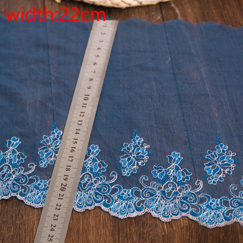 

22mm width embroidered lace ribbon for diy sewing carft decorationv african lace fabric tulle packing Material handmade