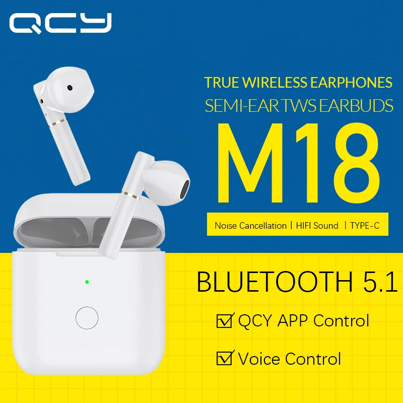 2021 Новинка QCY M18 YouPin TWS наушники беспроводные Bluetooth 5 1 управление через приложение