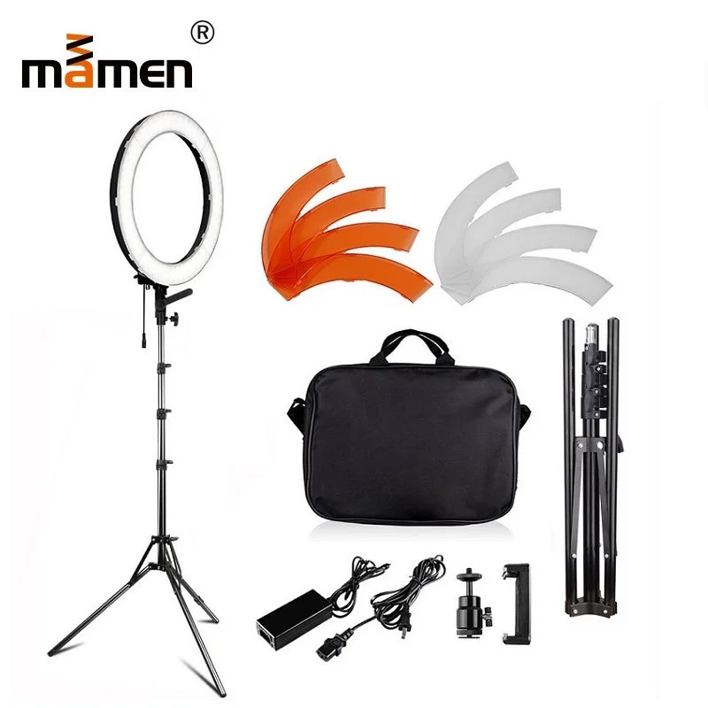 MAMEN 18 дюймов селфи кольцевой светильник для видеостудии светодиодный с