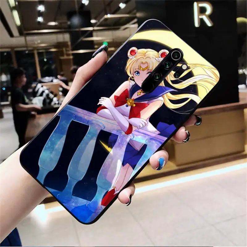 

HPCHCJHM kawaii Anime Sailor Moon Phone Case Cover for Redmi Note 9 8 8T 8A 7 6 6A Go Pro Max Redmi 9 K20