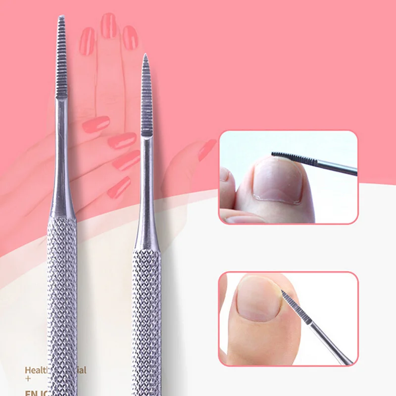 

2pcs/lot Steel Double Ended Pedicure File Satin Edge Ingrown Toe Nail Lifter Onychomycosis Paronychia Podiatry Chiropod