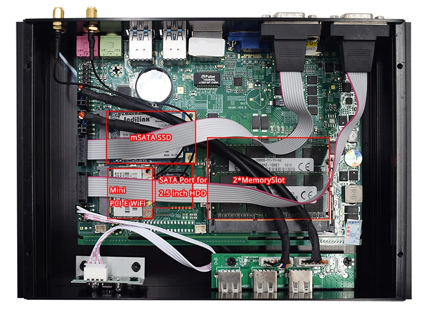 Intel USFF Core i7 4500U Celeron 1007U промышленный компьютер i5 5250u безвентиляторный мини ПК windows rs232 Core i5 7200U тонкий клиент