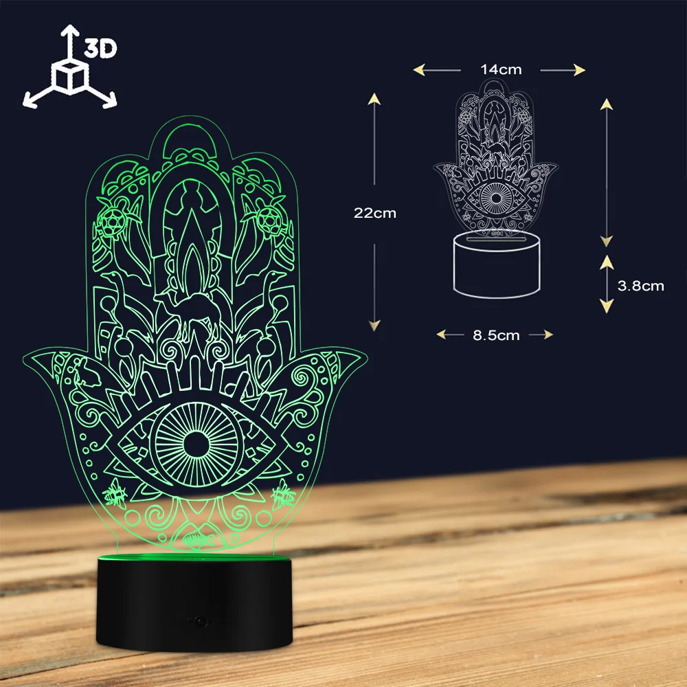 Hamsa с узором в стиле бохо новинка светильник Buddhas ручная мандала искусственная