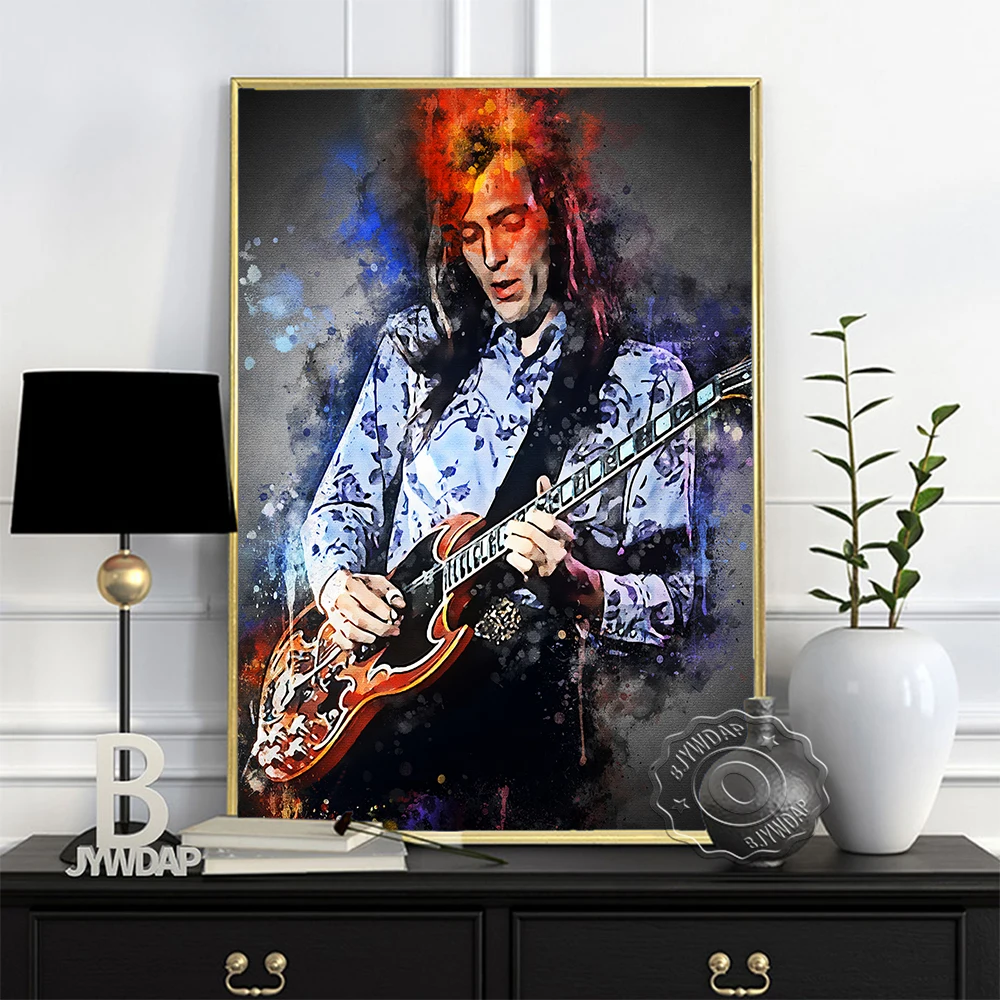 

John Cipollina Watercolour Poster, San Francisco All Stars Band Member Wall Stickers, American Guitarist Vintage Art Wall Decor