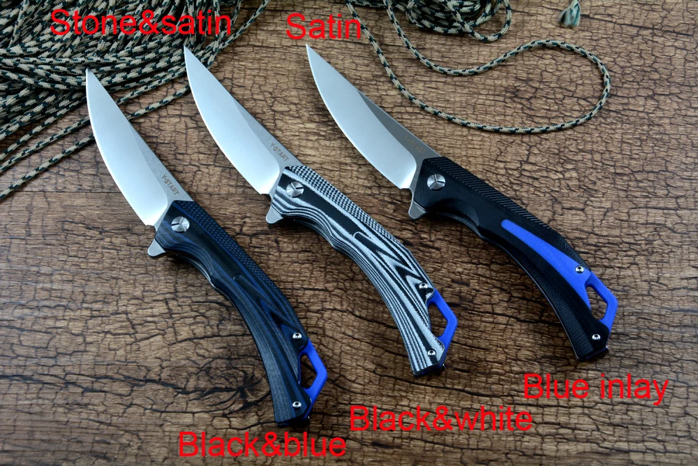 Охотничьи карманные ножи YSTART шайба с подшипником лезвие из стали D2 рукоятка G10 3