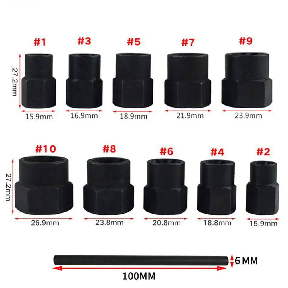 

11pc Screw Extractor Set Nut Screws Bolts Fastners Taken Out Tool Threading Hand Tools Kit Drills Remover Tool