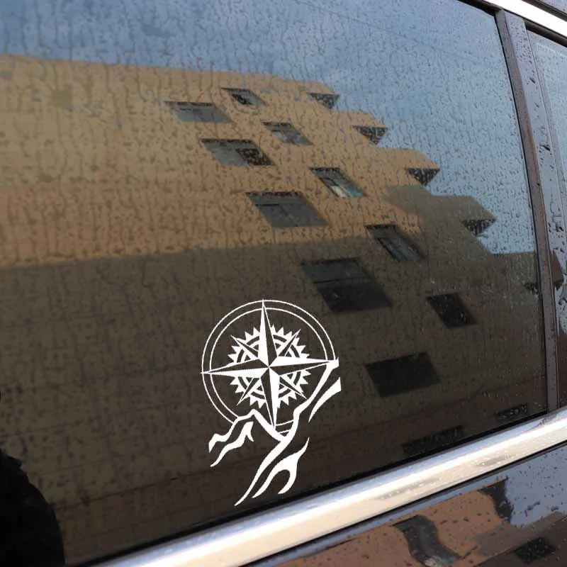 

11.4CM*16.5CM Compass Mountains Car Sticker Window Vinyl Decal C10-01148