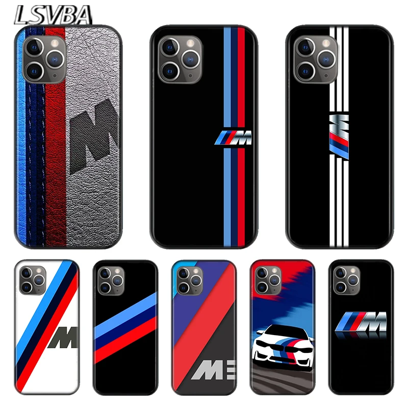 

Top Car For BMW Phone Case For Apple iPhone 12 11 XS Pro Max Mini XR X 8 7 6 6S Plus 5 SE 2020 Black Silicone Cover Phone Case