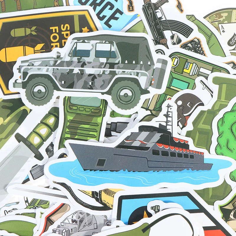Наклейки в стиле милитари для мальчиков крутые Мультяшные аниме стикеры