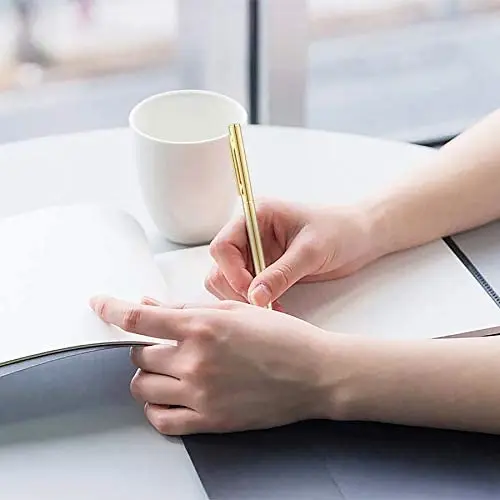 6 упаковок Золотая тонкая шариковая ручка средняя точка (1 мм) хороший подарок для