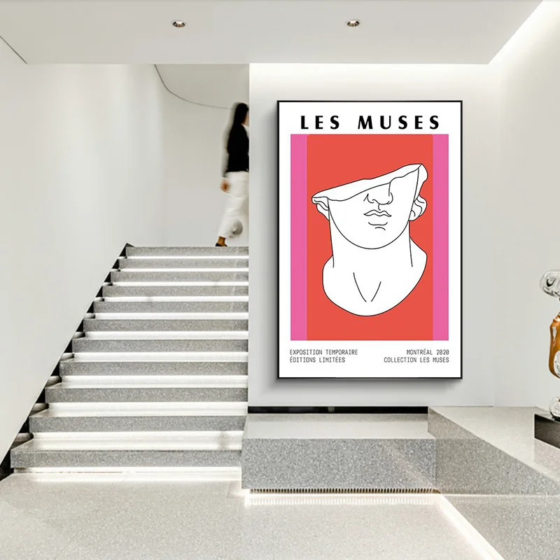 

Modern Abstract Matisse Color Block Art Work Canvas Painting Poster Greece Les Muses Goddess Statue Art Print Bedroom Decoration