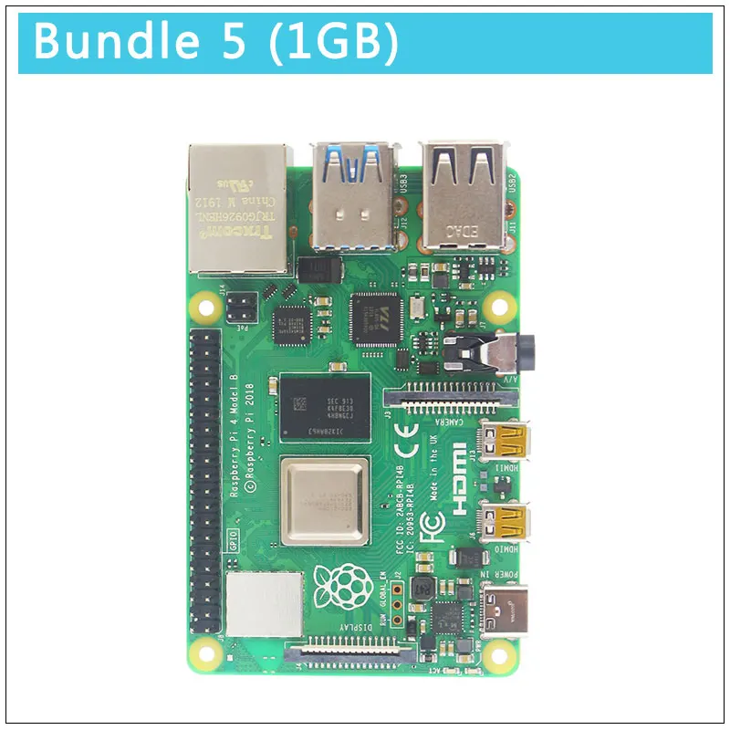 Raspberry Pi 4 модели B 1/2/4GB Оперативная память BCM2711 Cortex-A72 ARM v8 2,4/5G, Wi-Fi, Bluetooh 5,0 вариант SD картой памяти на 32 Гб | Чехол | Мощность | HDMI - Комплект: Комплект 5