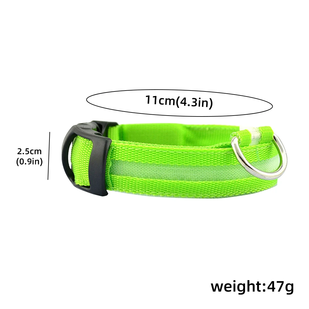 Светодиодный ошейник для собак светящийся ночью с защитой от потери