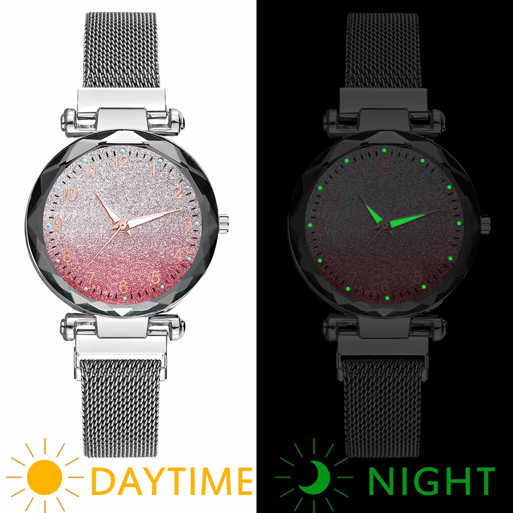 Женские часы Звездное небо с магнитной пряжкой градиентные светящиеся арабскими