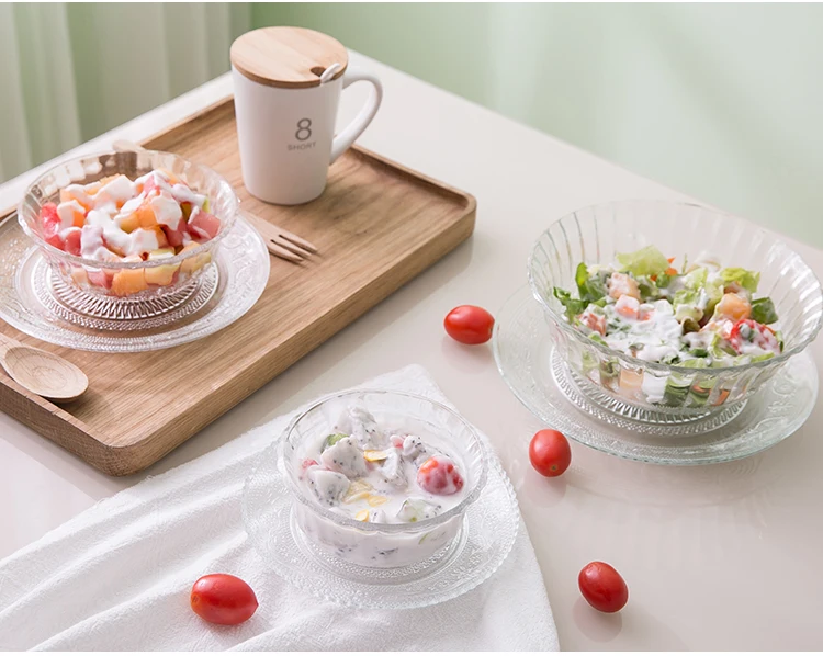 Креативная стеклянная чаша тарелка для фруктов посуда Прозрачная риса арбуза