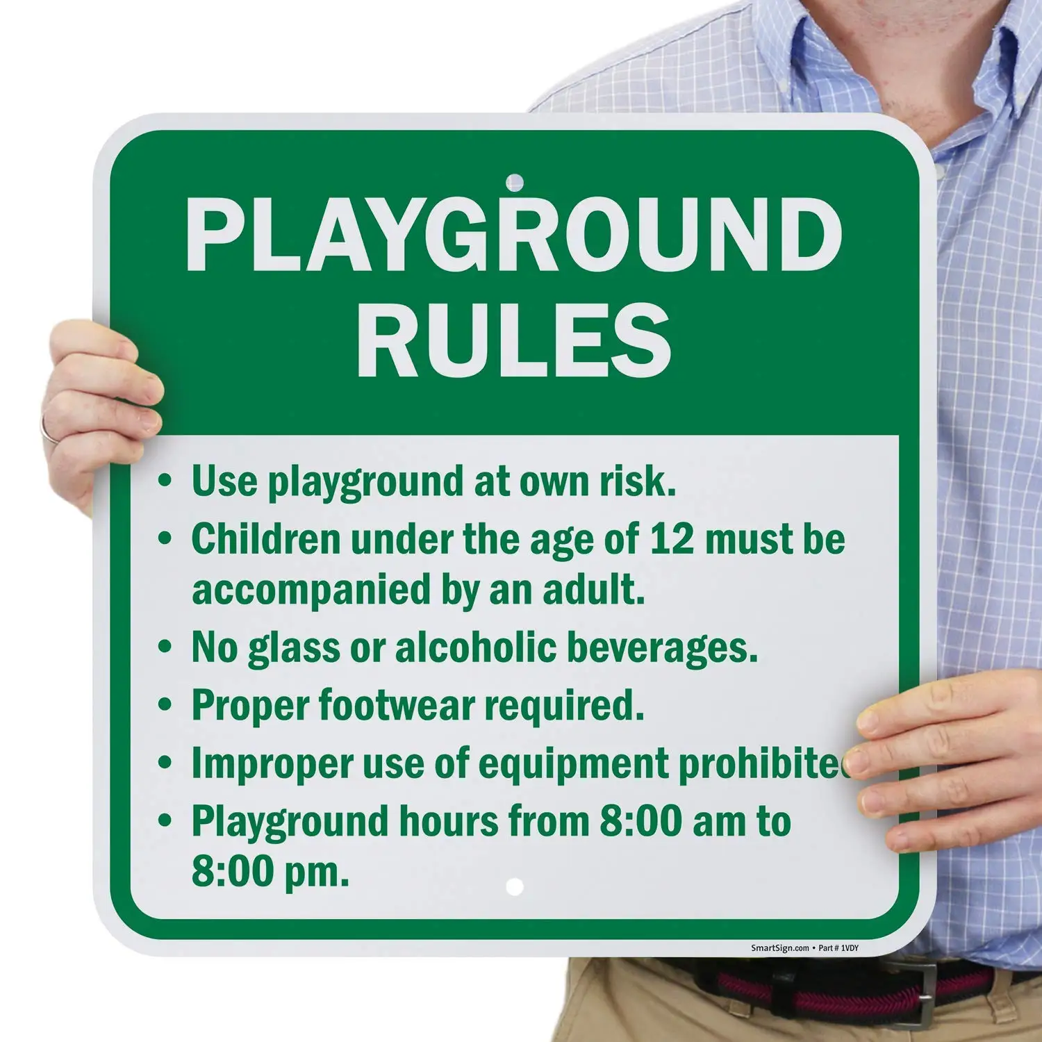 

SmartSign "Playground Rules" Sign | 8" x 8" Aluminum