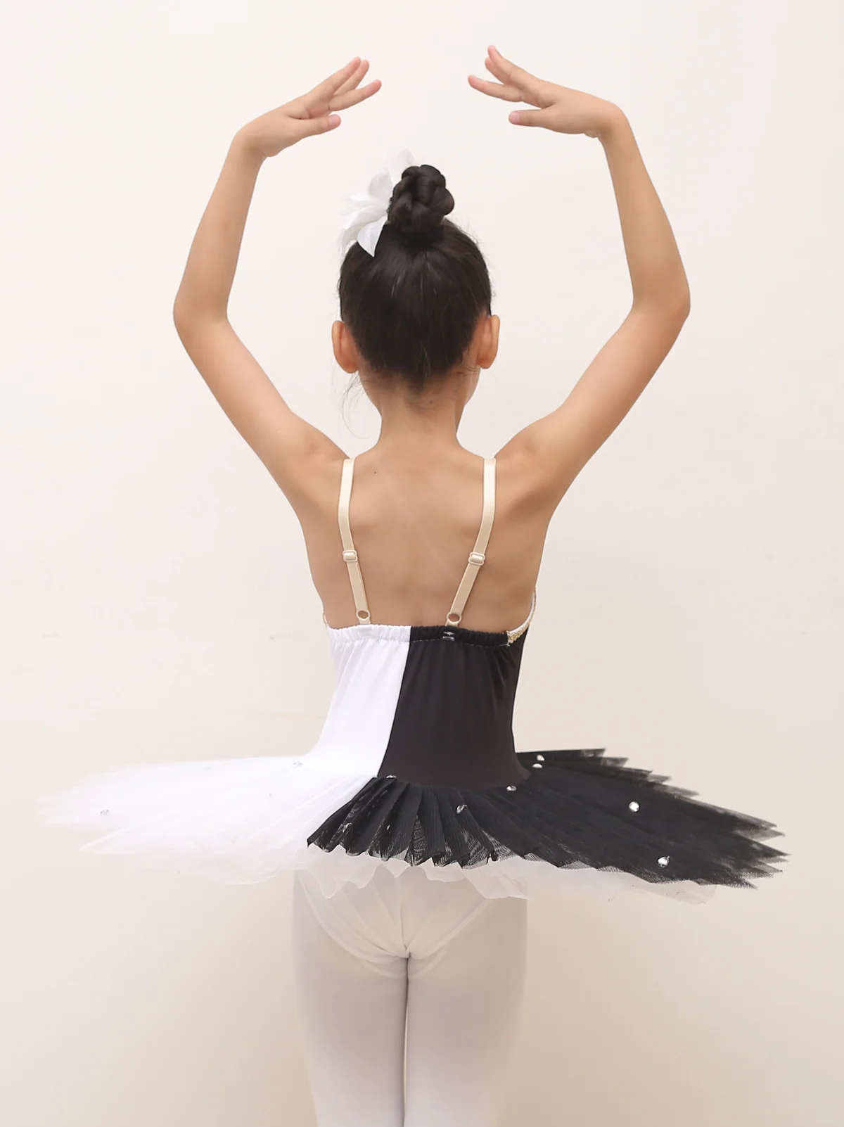 Новинка 2021 детская балетная юбка костюмы с лебедями черно белая танцевальная