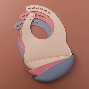 Детская силиконовая посуда, водонепроницаемый нагрудник, нагрудник, посуда для детей, однотонная бандана для младенцев, нагрудник без бисфенола А, товары для кормления новорожденных