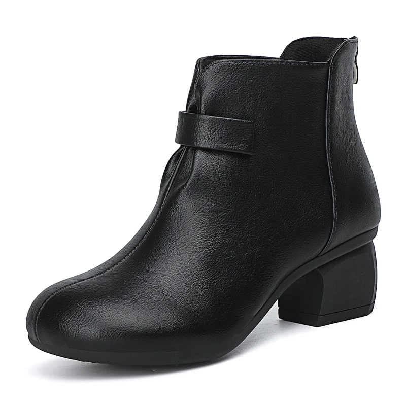 

Women's Ladies Party High Heel Martin Boots 2021 Winter New Plush Warm Boots Ankle Boots for Women Black Fashion Zipper Booties