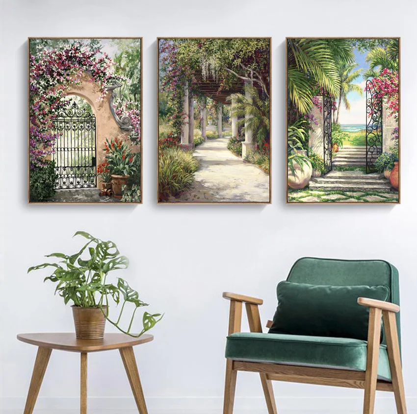 Пасторальный пейзаж холст живопись сельская местность настенный плакат и принты